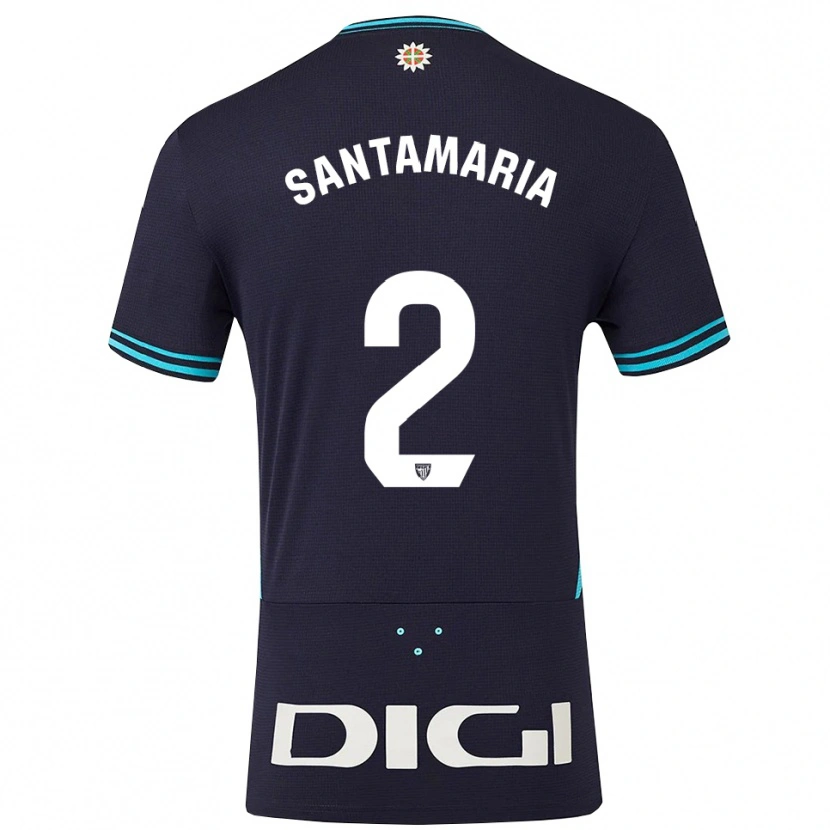 Danxen Men Unai Santamaría #2 Navy Sky Blue Away Jersey 2025/26 T-Shirt