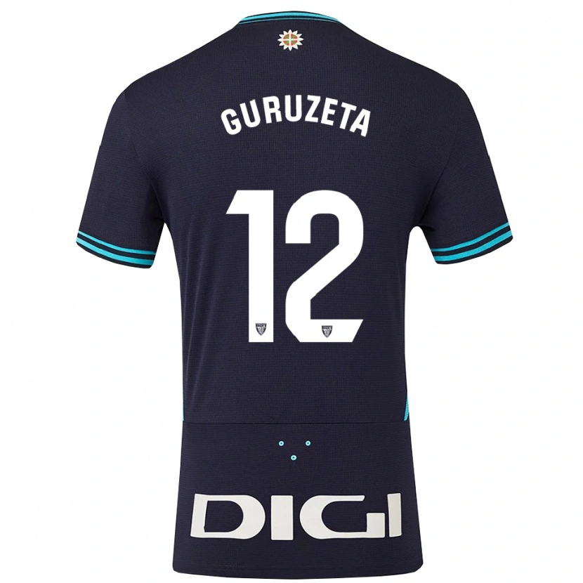 Danxen Men Gorka Guruzeta #12 Navy Sky Blue Away Jersey 2025/26 T-Shirt