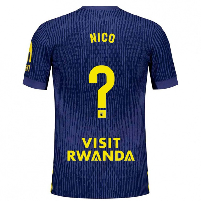 Danxen Men Nico Fernández #0 Navy Yellow Away Jersey 2025/26 T-Shirt