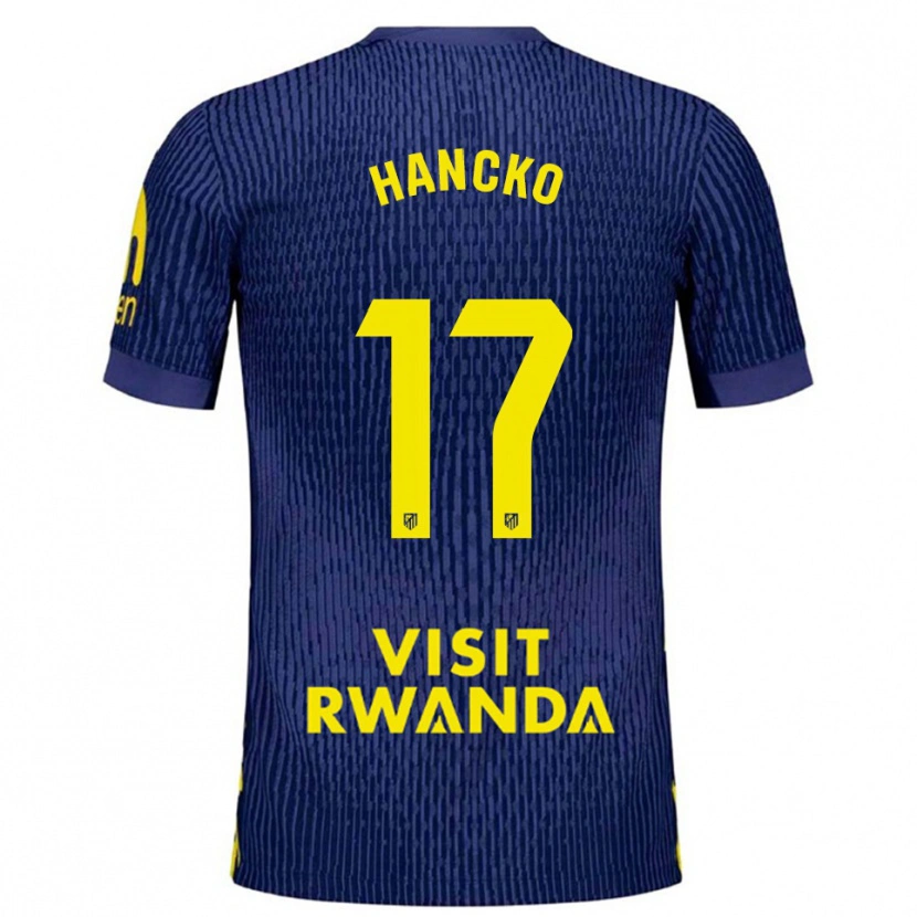 Danxen Men Dávid Hancko #17 Navy Yellow Away Jersey 2025/26 T-Shirt