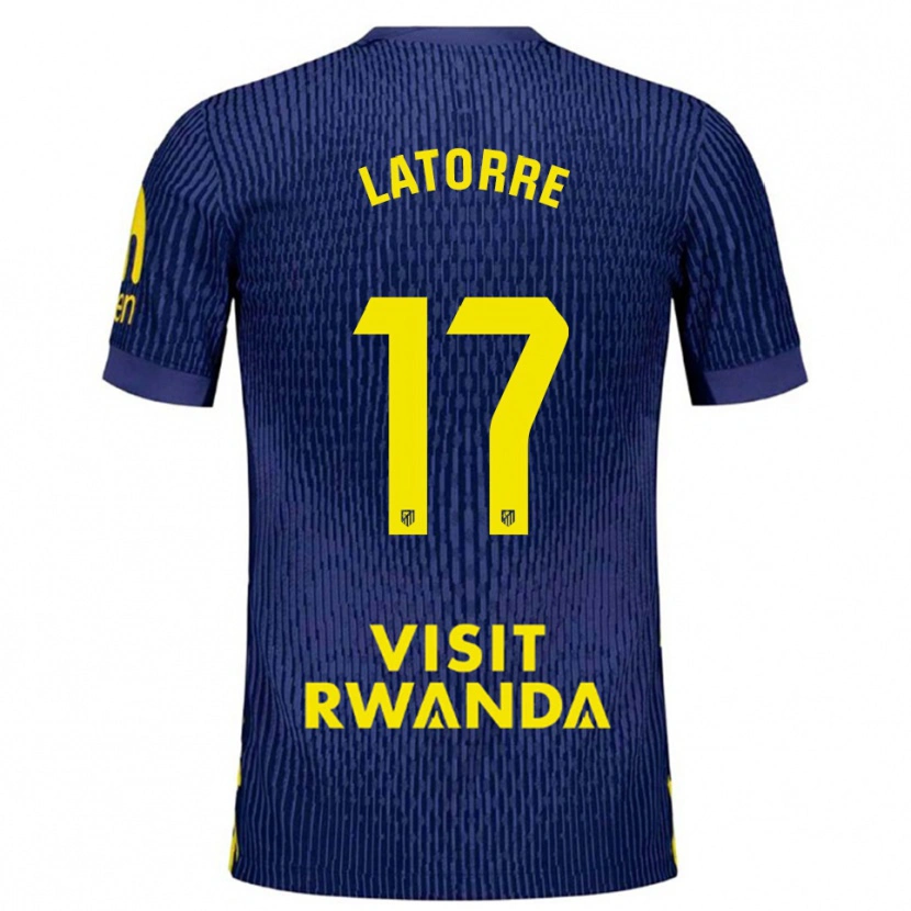 Danxen Men Barbara Latorre #17 Navy Yellow Away Jersey 2025/26 T-Shirt