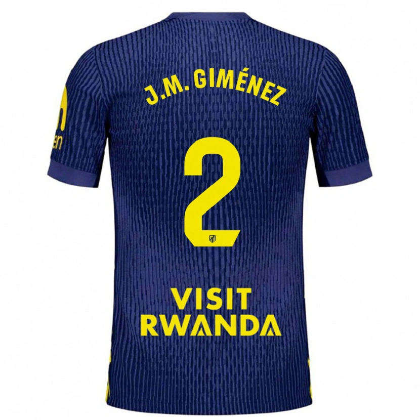 Danxen Men José María Giménez #2 Navy Yellow Away Jersey 2025/26 T-Shirt