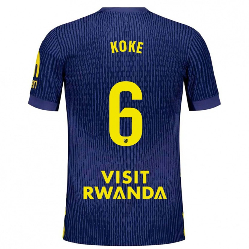 Danxen Men Koke #6 Navy Yellow Away Jersey 2025/26 T-Shirt