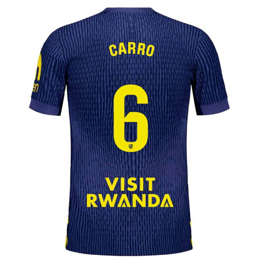 Danxen Men Mikel Carro #6 Navy Yellow Away Jersey 2025/26 T-Shirt