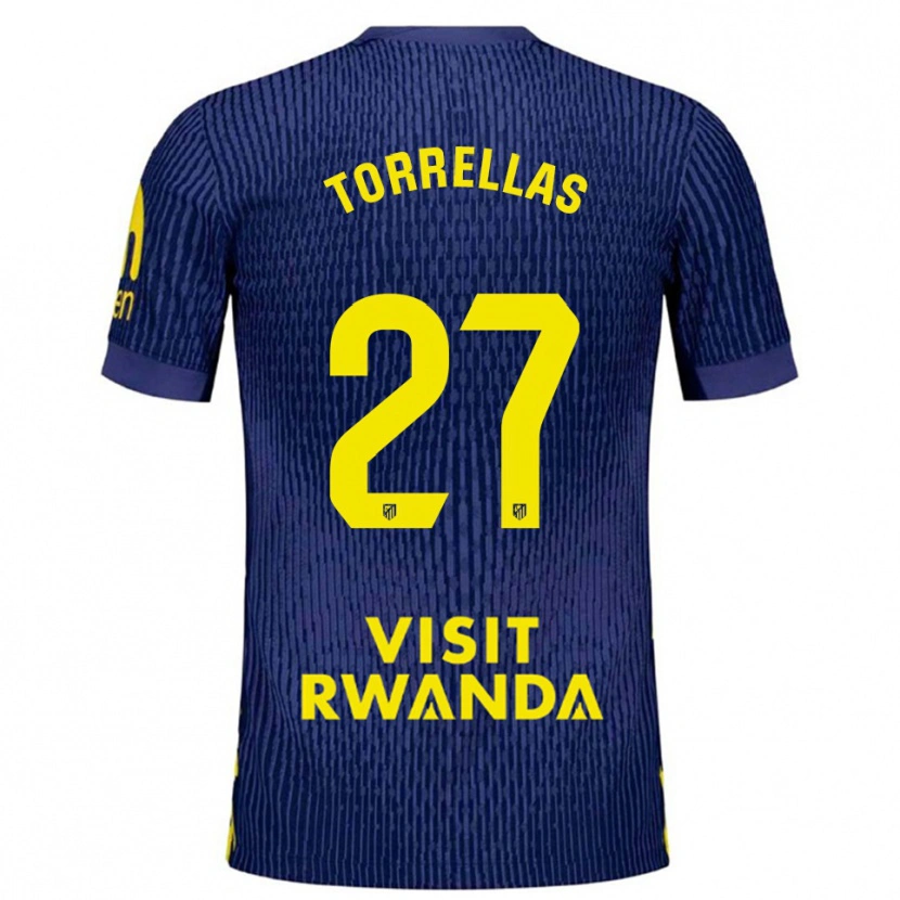 Danxen Men Óscar Torrellas #27 Navy Yellow Away Jersey 2025/26 T-Shirt