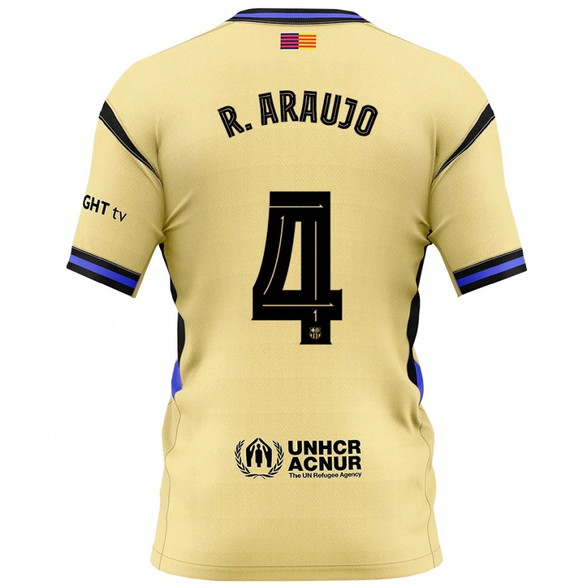 Danxen Men Ronald Araujo #4 Yellow Black Away Jersey 2025/26 T-Shirt