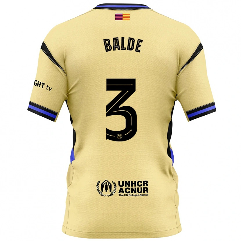 Danxen Men Alejandro Balde #3 Yellow Black Away Jersey 2025/26 T-Shirt