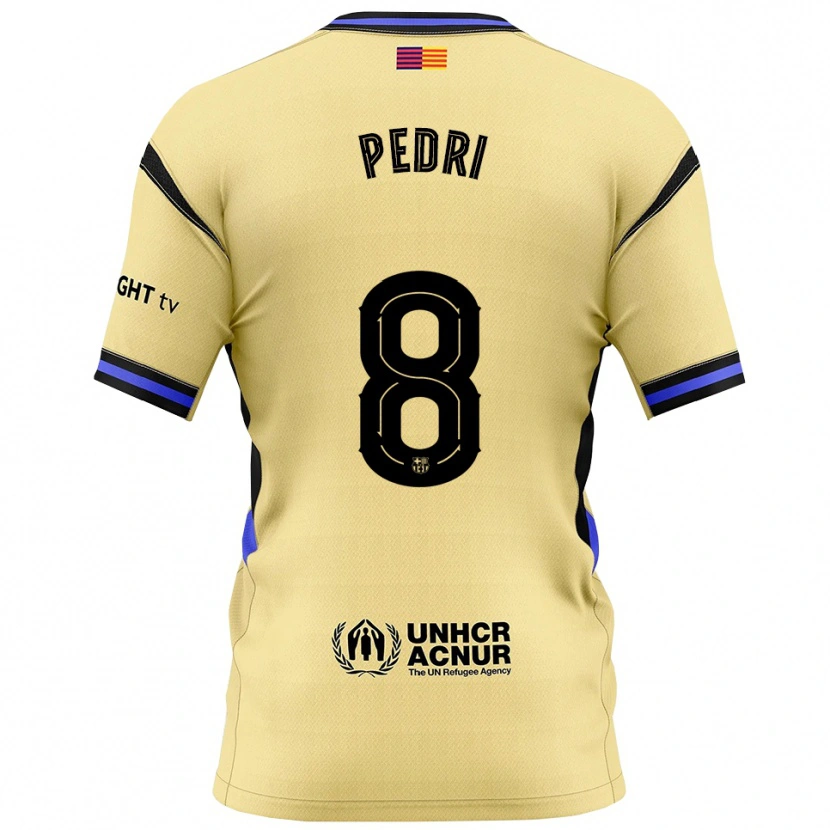 Danxen Men Pedri #8 Yellow Black Away Jersey 2025/26 T-Shirt
