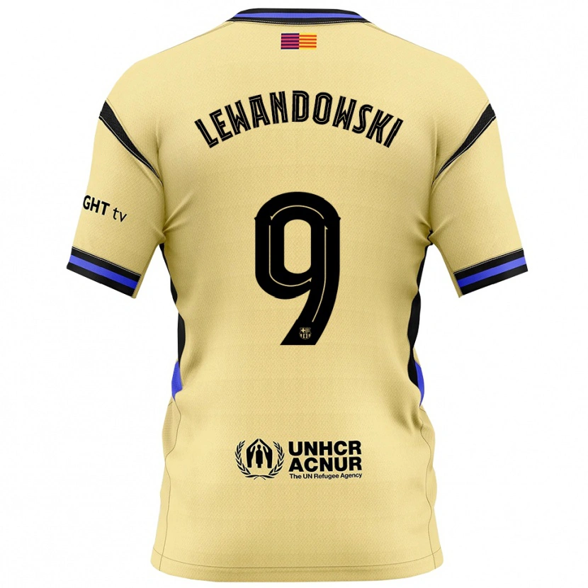 Danxen Men Robert Lewandowski #9 Yellow Black Away Jersey 2025/26 T-Shirt