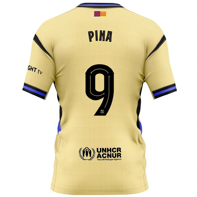 Danxen Men Claudia Pina Medina #9 Yellow Black Away Jersey 2025/26 T-Shirt