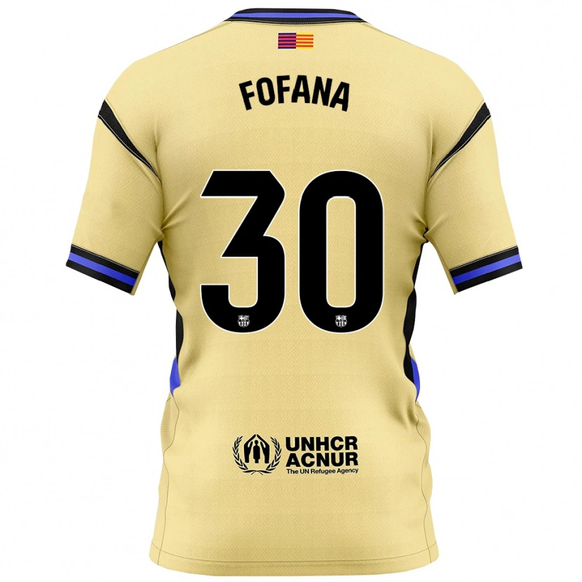 Danxen Men Nuhu Fofana #30 Yellow Black Away Jersey 2025/26 T-Shirt