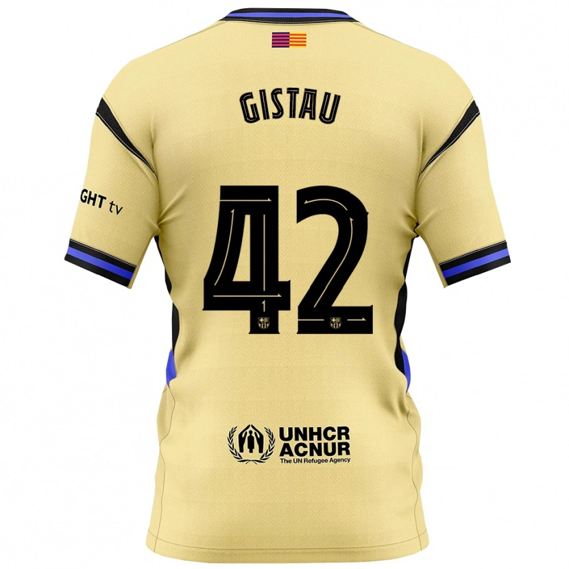 Danxen Men Òscar Gistau #42 Yellow Black Away Jersey 2025/26 T-Shirt