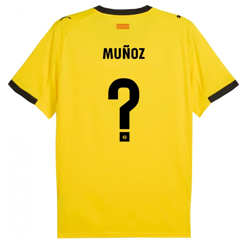 Danxen Men Yeray Muñoz #0 Yellow Black Away Jersey 2025/26 T-Shirt