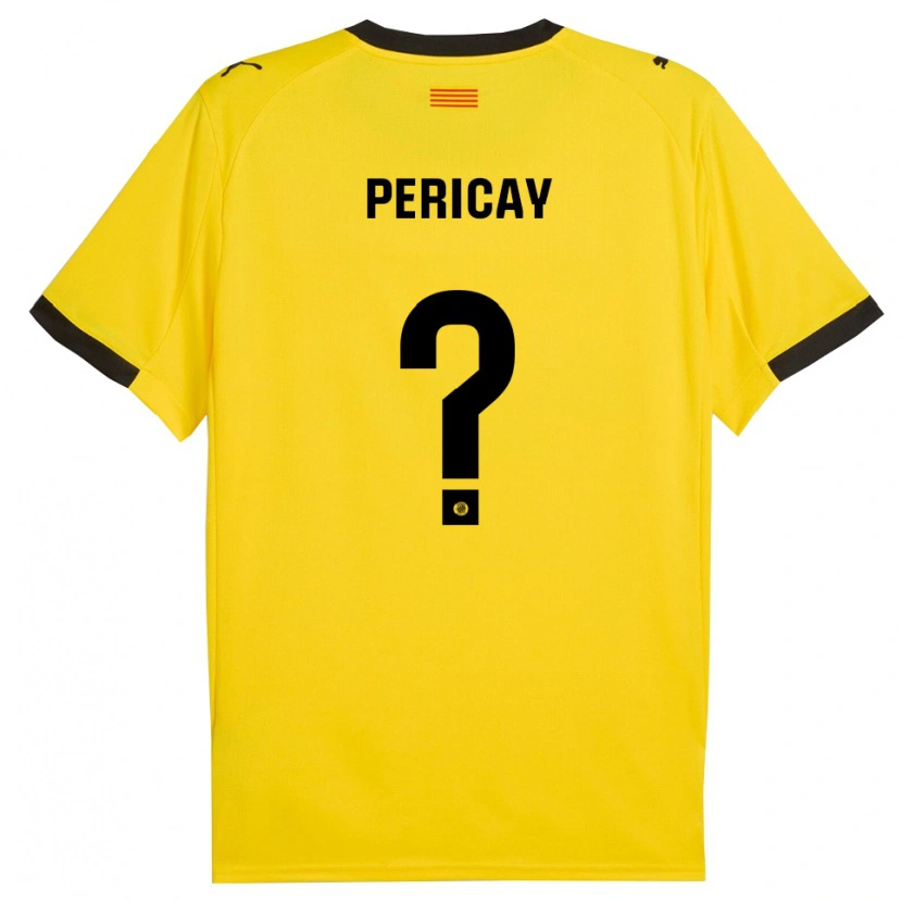 Danxen Men Sergi Pericay #0 Yellow Black Away Jersey 2025/26 T-Shirt
