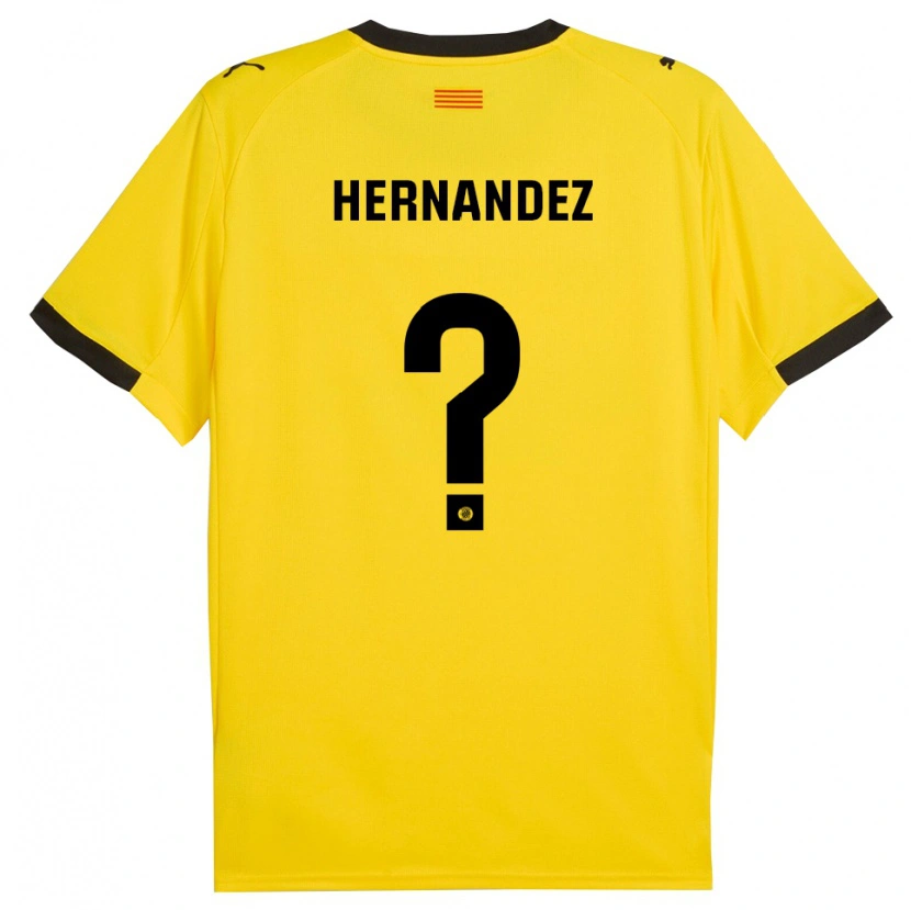 Danxen Men Guillem Hernández #0 Yellow Black Away Jersey 2025/26 T-Shirt