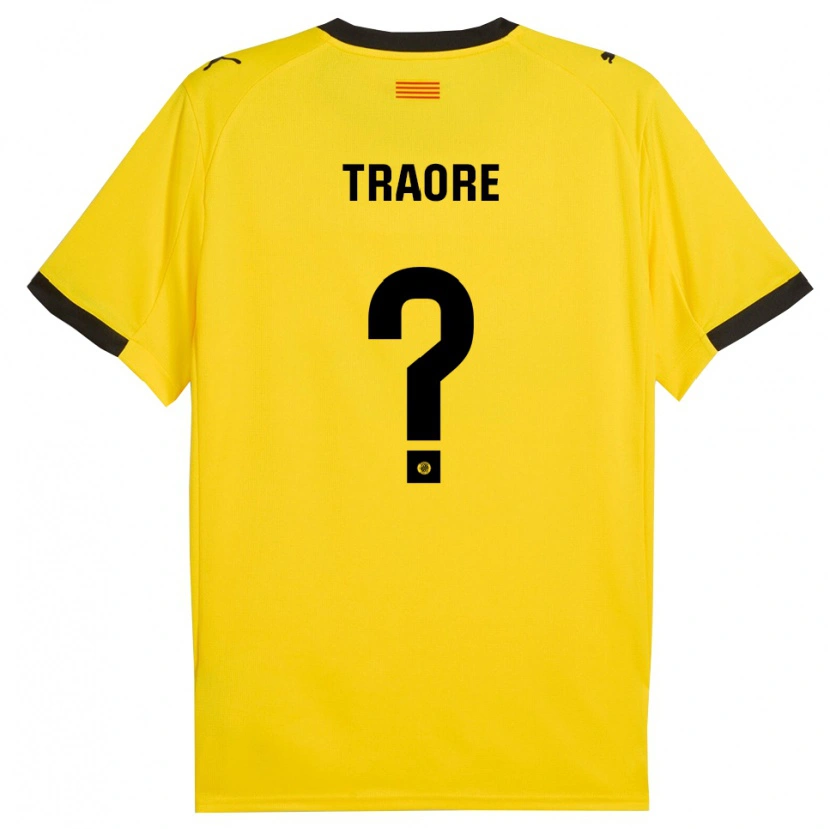 Danxen Men Solo Traoré #0 Yellow Black Away Jersey 2025/26 T-Shirt