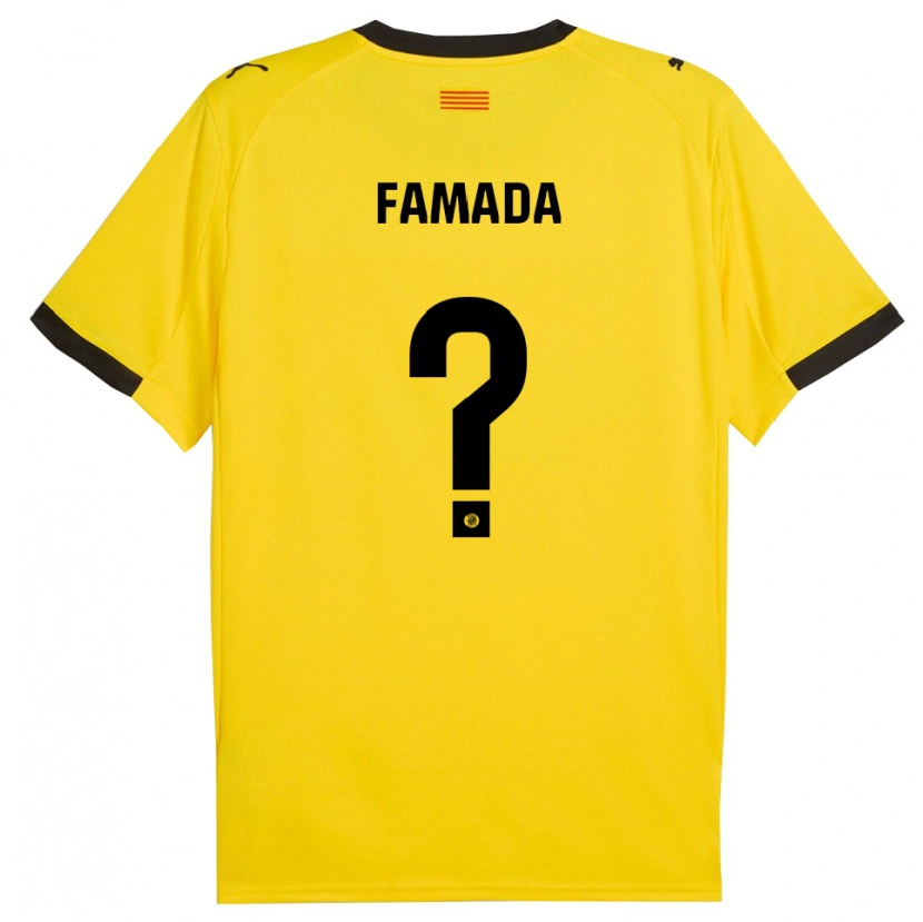 Danxen Men Álex Famada #0 Yellow Black Away Jersey 2025/26 T-Shirt