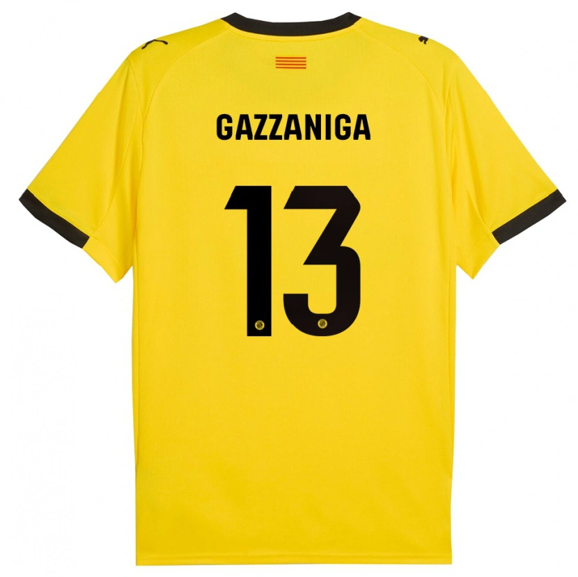 Danxen Men Paulo Gazzaniga #13 Yellow Black Away Jersey 2025/26 T-Shirt