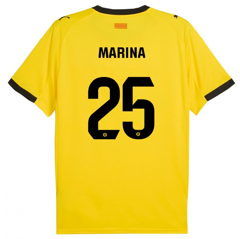 Danxen Men Sergi Marina #25 Yellow Black Away Jersey 2025/26 T-Shirt