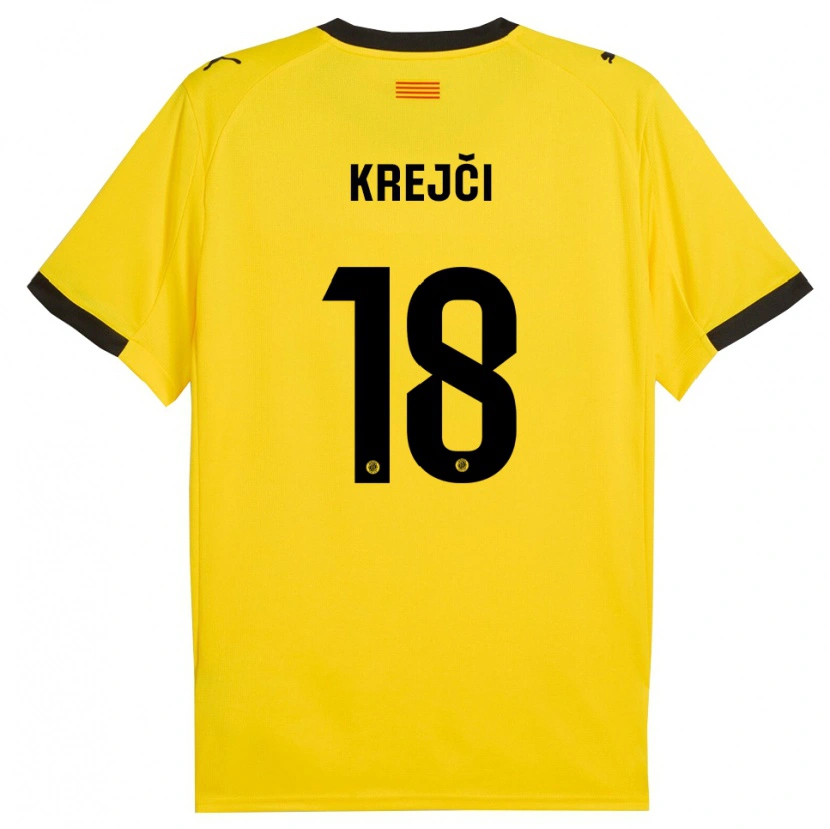 Danxen Men Ladislav Krejci #18 Yellow Black Away Jersey 2025/26 T-Shirt