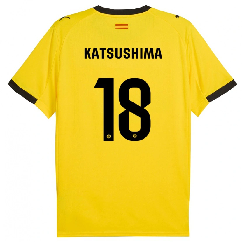 Danxen Men Shinnosuke Katsushima #18 Yellow Black Away Jersey 2025/26 T-Shirt