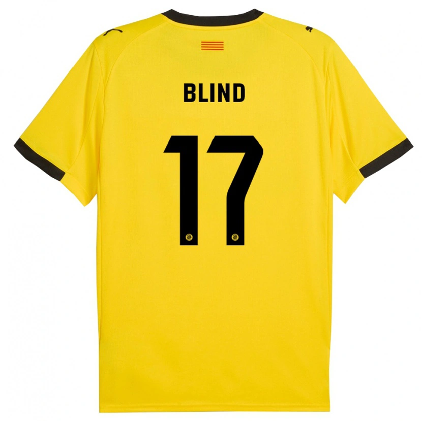 Danxen Men Daley Blind #17 Yellow Black Away Jersey 2025/26 T-Shirt