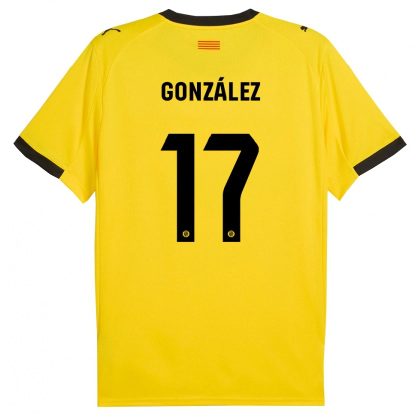 Danxen Men Mario González #17 Yellow Black Away Jersey 2025/26 T-Shirt