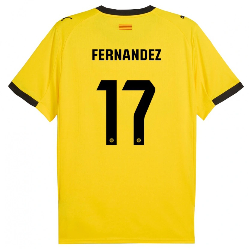 Danxen Men Daniel Fernández #17 Yellow Black Away Jersey 2025/26 T-Shirt