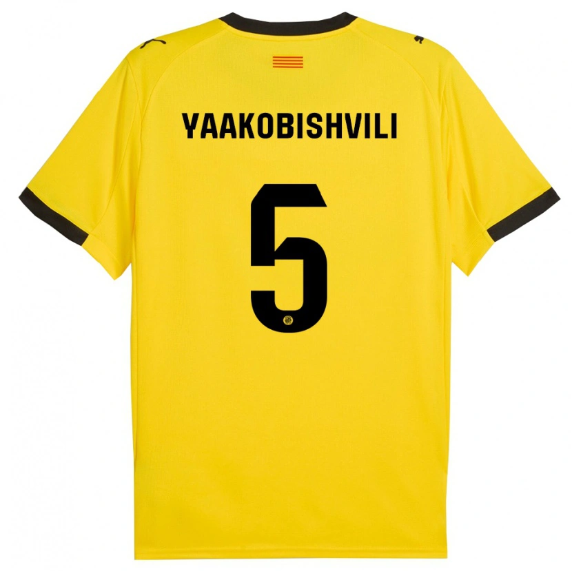 Danxen Men Antal Yaakobishvili #5 Yellow Black Away Jersey 2025/26 T-Shirt