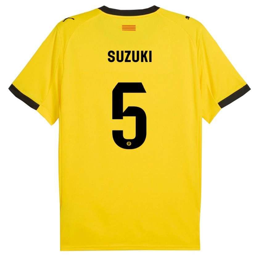 Danxen Men Wadi Ibrahim Suzuki #5 Yellow Black Away Jersey 2025/26 T-Shirt