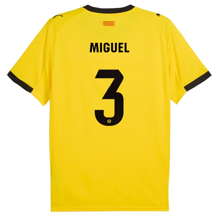 Danxen Men Miguel Gutiérrez #3 Yellow Black Away Jersey 2025/26 T-Shirt