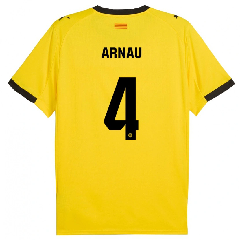 Danxen Men Arnau Martínez #4 Yellow Black Away Jersey 2025/26 T-Shirt