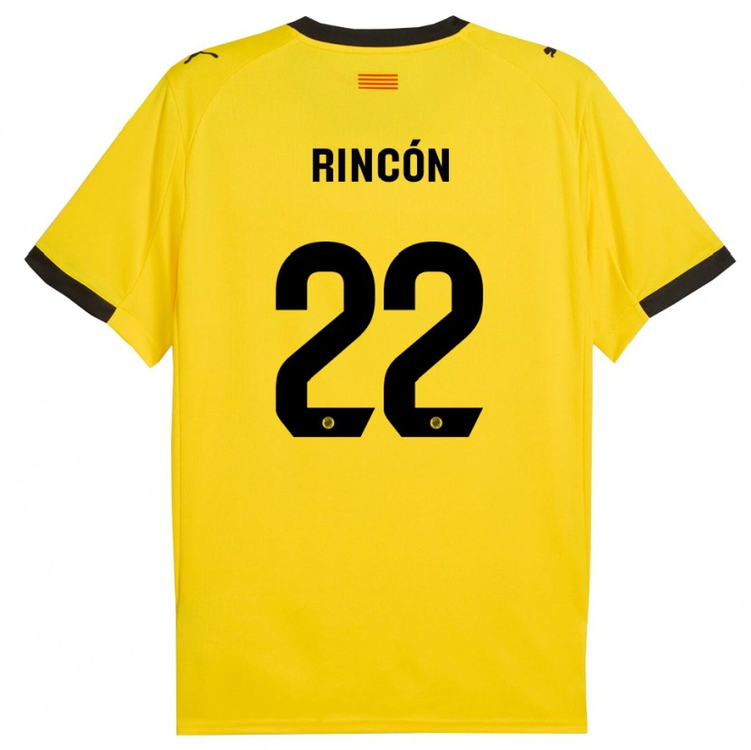 Danxen Men Hugo Rincón #22 Yellow Black Away Jersey 2025/26 T-Shirt