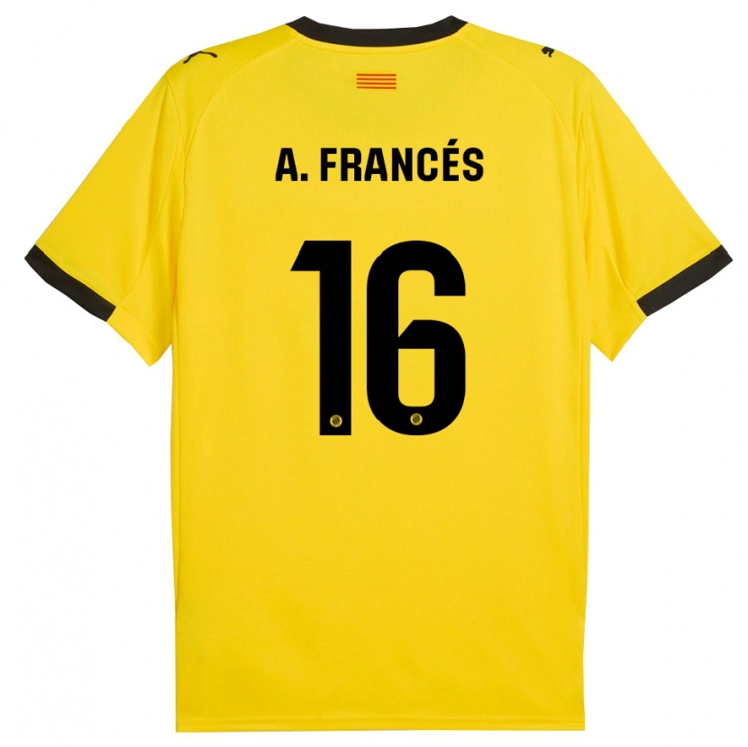 Danxen Men Alejandro Francés #16 Yellow Black Away Jersey 2025/26 T-Shirt