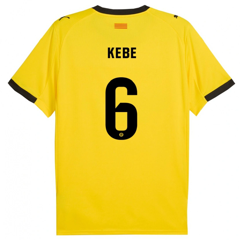 Danxen Men Ibrahima Kébé #6 Yellow Black Away Jersey 2025/26 T-Shirt