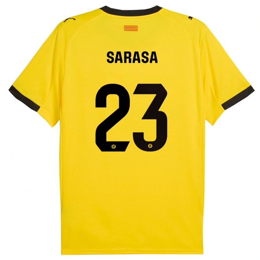 Danxen Men Javi Sarasa #23 Yellow Black Away Jersey 2025/26 T-Shirt