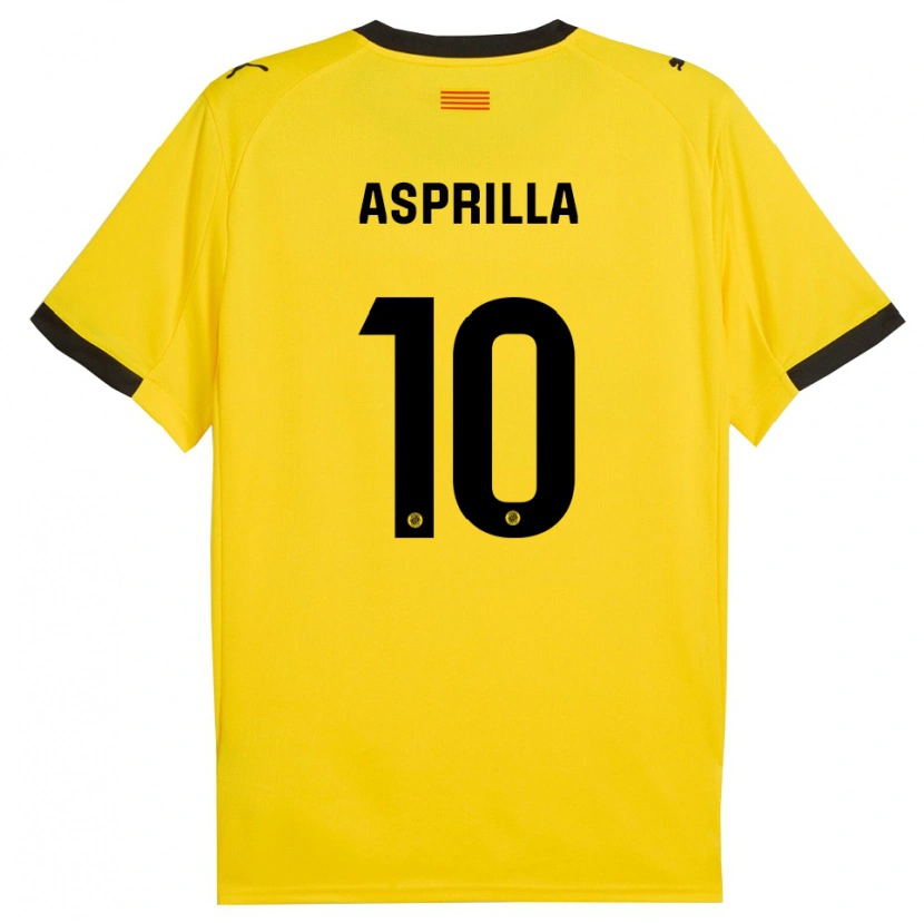 Danxen Men Yáser Asprilla #10 Yellow Black Away Jersey 2025/26 T-Shirt