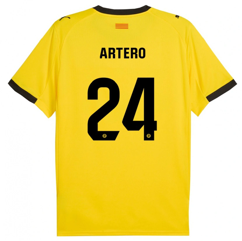 Danxen Men Ricard Artero #24 Yellow Black Away Jersey 2025/26 T-Shirt