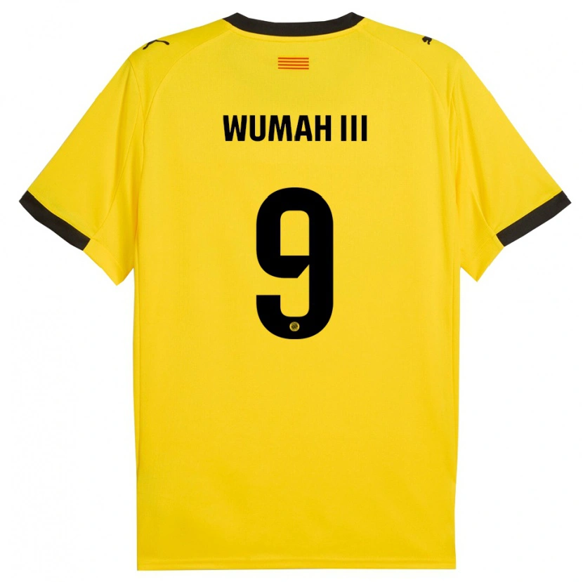 Danxen Men Edward Wumah Iii #9 Yellow Black Away Jersey 2025/26 T-Shirt