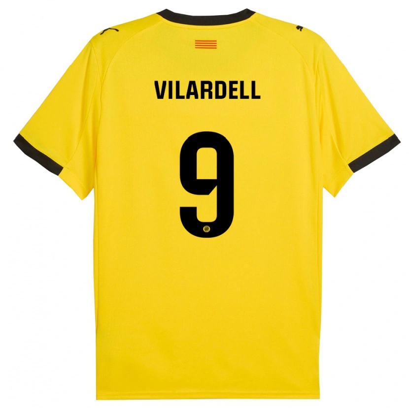 Danxen Men Júlia Vilardell #9 Yellow Black Away Jersey 2025/26 T-Shirt