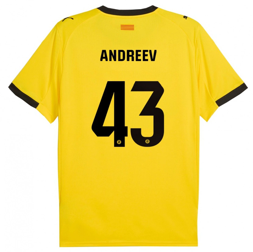 Danxen Men Aleksandar Andreev #43 Yellow Black Away Jersey 2025/26 T-Shirt