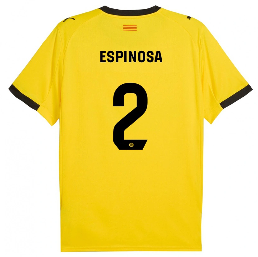 Danxen Men Bernardo Espinosa #2 Yellow Black Away Jersey 2025/26 T-Shirt