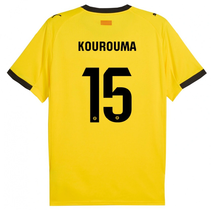 Danxen Men Lass Kourouma #15 Yellow Black Away Jersey 2025/26 T-Shirt