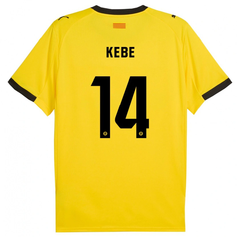 Danxen Men Moussa Kébé #14 Yellow Black Away Jersey 2025/26 T-Shirt