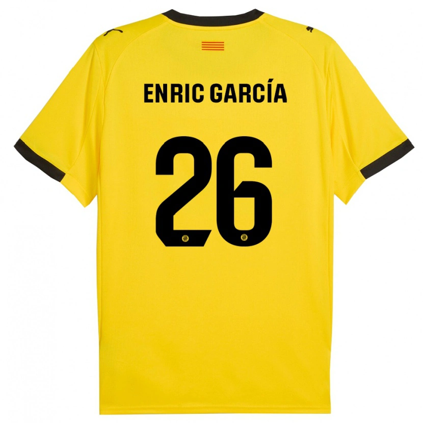 Danxen Men Enric García #26 Yellow Black Away Jersey 2025/26 T-Shirt
