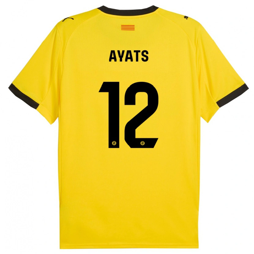 Danxen Men Mònica Ayats #12 Yellow Black Away Jersey 2025/26 T-Shirt