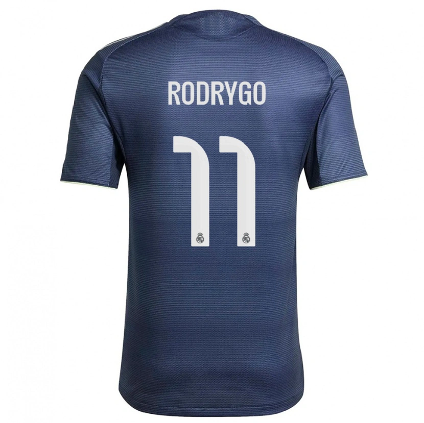 Danxen Men Rodrygo #11 Navy Silver Away Jersey 2025/26 T-Shirt