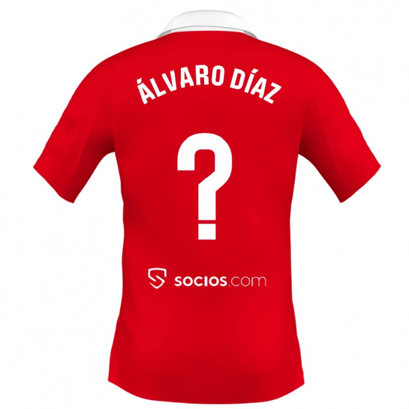 Danxen Men Álvaro Díaz #0 Red White Grey Away Jersey 2025/26 T-Shirt