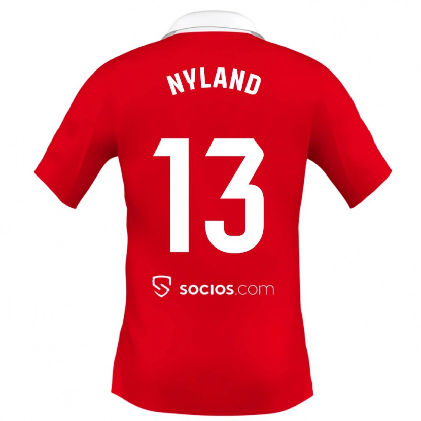 Danxen Men Ørjan Nyland #13 Red White Grey Away Jersey 2025/26 T-Shirt