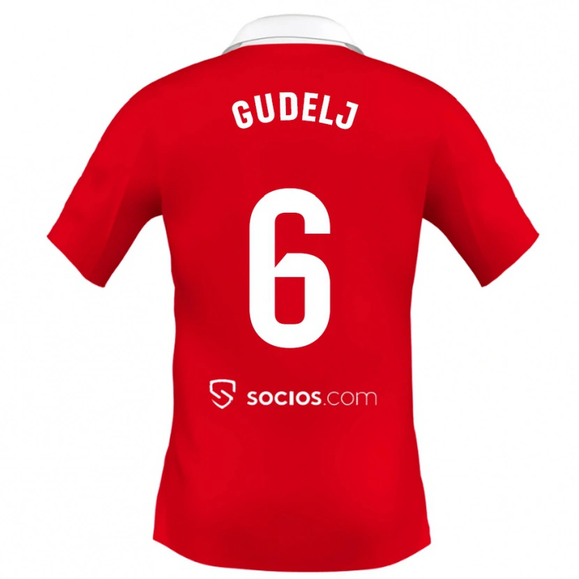 Danxen Men Nemanja Gudelj #6 Red White Grey Away Jersey 2025/26 T-Shirt